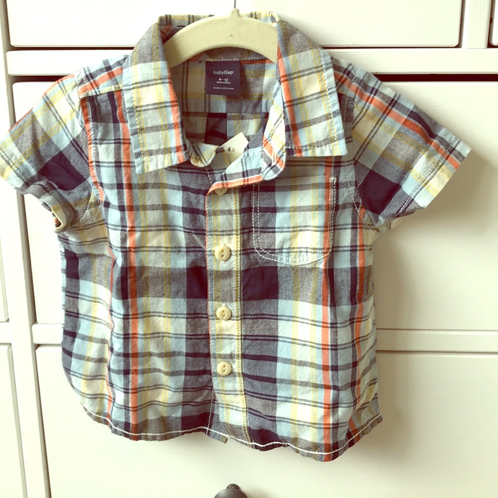 Baby GAP short sleeved plaid shirt - NEW